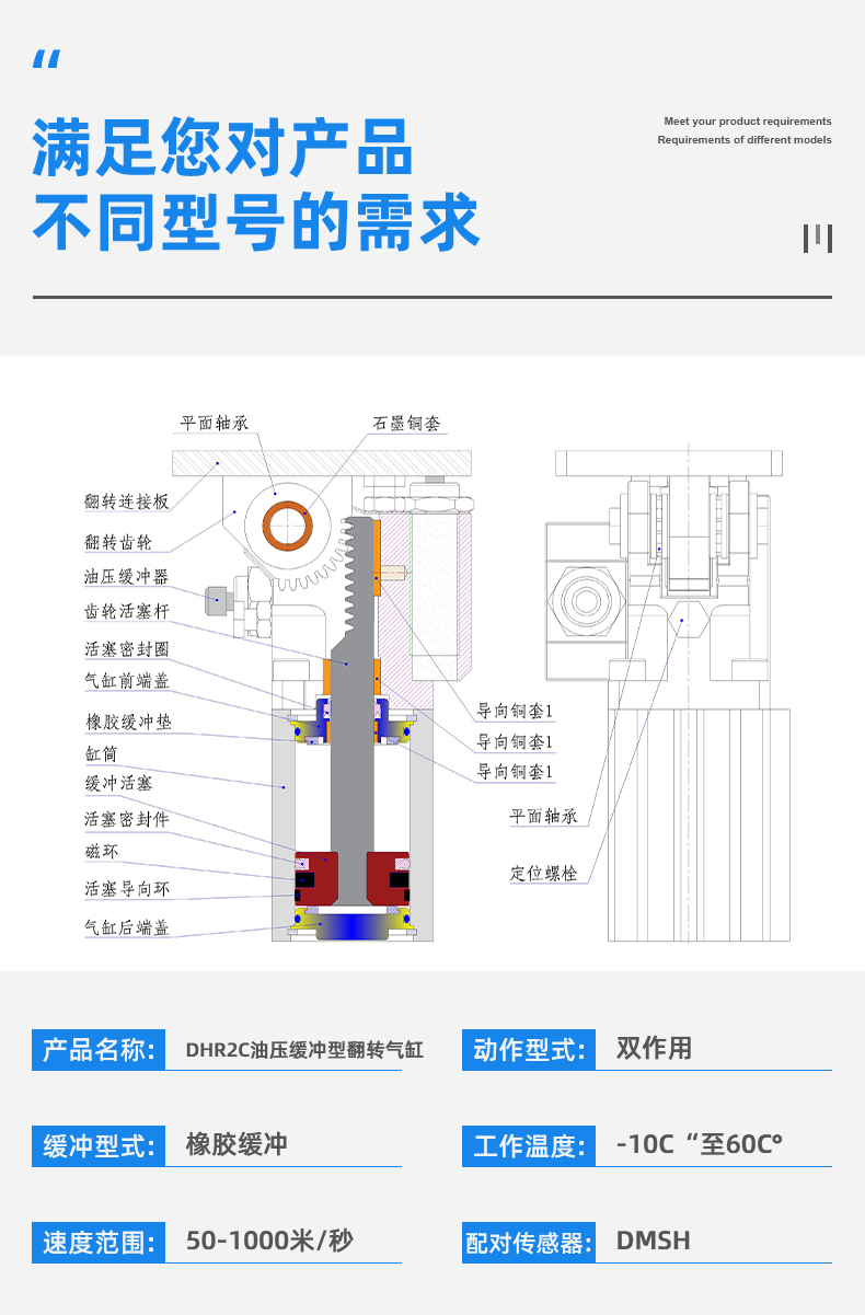 油壓緩沖型側(cè)姿組氣缸